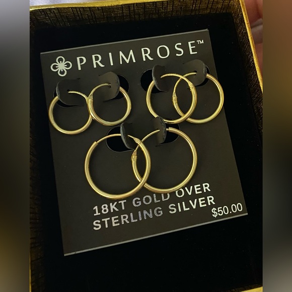 Gold Hoop Earrings NWT 3 pairs - Picture 1 of 4